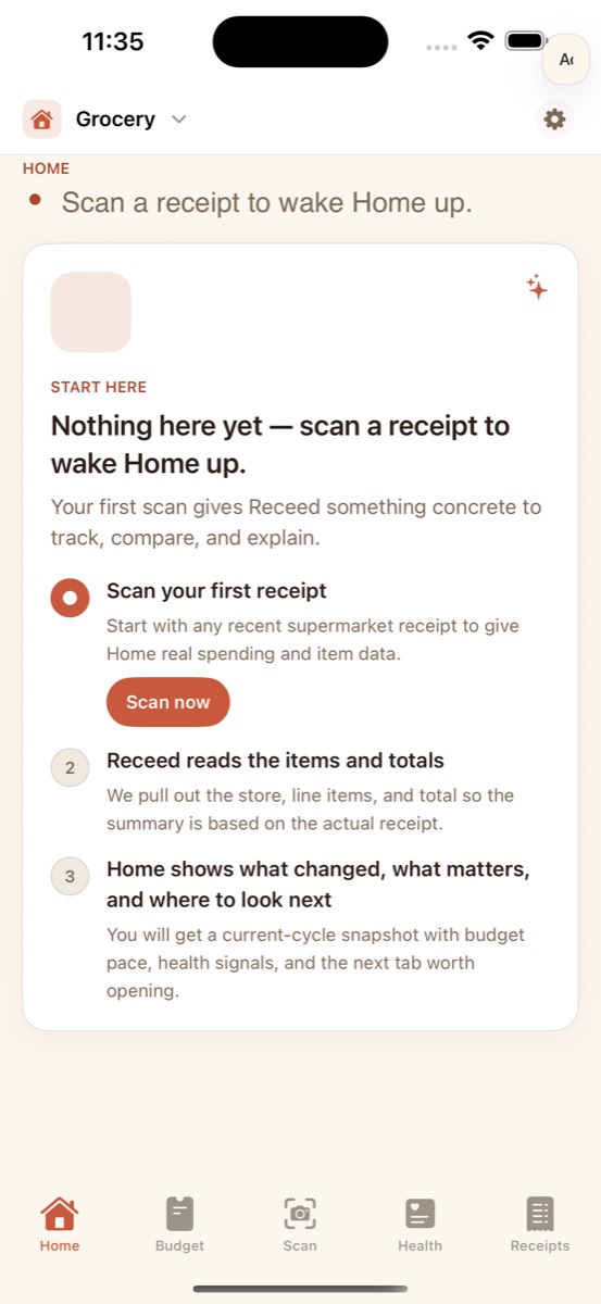 Receed first receipt onboarding demo