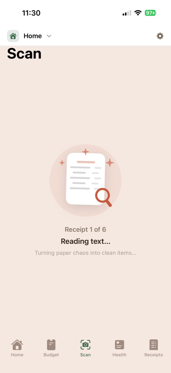 Receed receipt scan processing demo